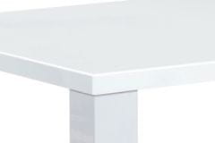 Autronic Moderný jedálenský stôl Jídelní stůl 160x90x76 cm, vysoký lesk bílý (AT-3008 WT) (2xKarton)