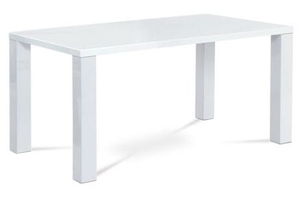Autronic Moderný jedálenský stôl Jídelní stůl 160x90x76 cm, vysoký lesk bílý (AT-3008 WT) (2xKarton)