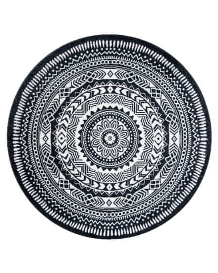 Dywany Łuszczów AKCIA: 120x120 (prúmer) kruh cm Kusový koberec Napkin black kruh