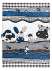 Dywany Łuszczów Detský kusový koberec Petit Farm animals blue 120x170