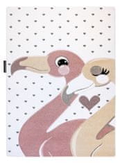 Dywany Łuszczów Detský kusový koberec Petit Flamingos hearts cream 120x170