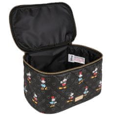 Disney Mickey a Minnie Mouse Disney Čierna náprsná/toaletná taška, prešívaná, veľká, zlatý zips 23x15x15 cm