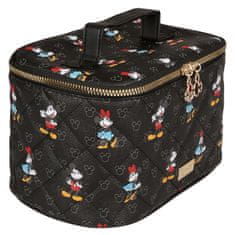 Disney Mickey a Minnie Mouse Disney Čierna náprsná/toaletná taška, prešívaná, veľká, zlatý zips 23x15x15 cm