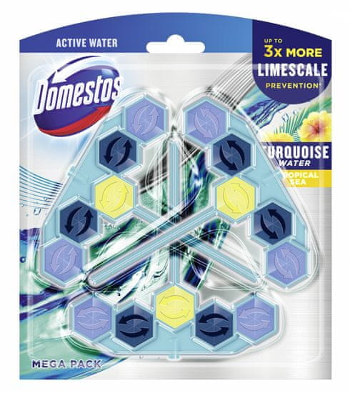 Domestos Power 5+ Turquoise Water 3x53 g