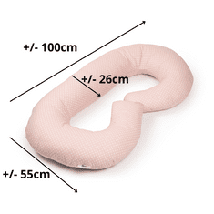Flumi Tehotenský vankúš typu C dojčiaci vankúš ružová bodkovaná