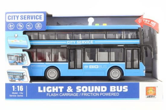 Lamps Dvojposchodový autobus na batérie modrý