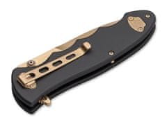 Böker 110227DAM LEOPARD-DAMAST III GOLD zberateľský nôž 9,5 cm, zlatá, čierna, hliník