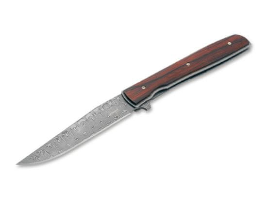 Böker Plus 01BO176DAM Urban Trapper vreckový nôž 8,8 cm, Cocobolo, titán, damašek