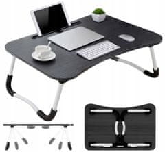 MUVU Skladací stolík na notebook, stojan, čierny