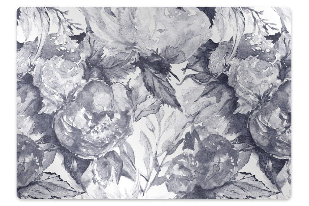 kobercomat.sk Podložka pod stoličku šedá kvety 120x90 cm 2 cm 