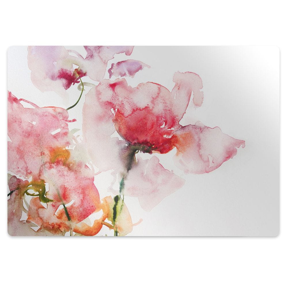 kobercomat.sk Podložka pod kolieskovú stoličku akvarel kvety 140x100 cm 2 cm 