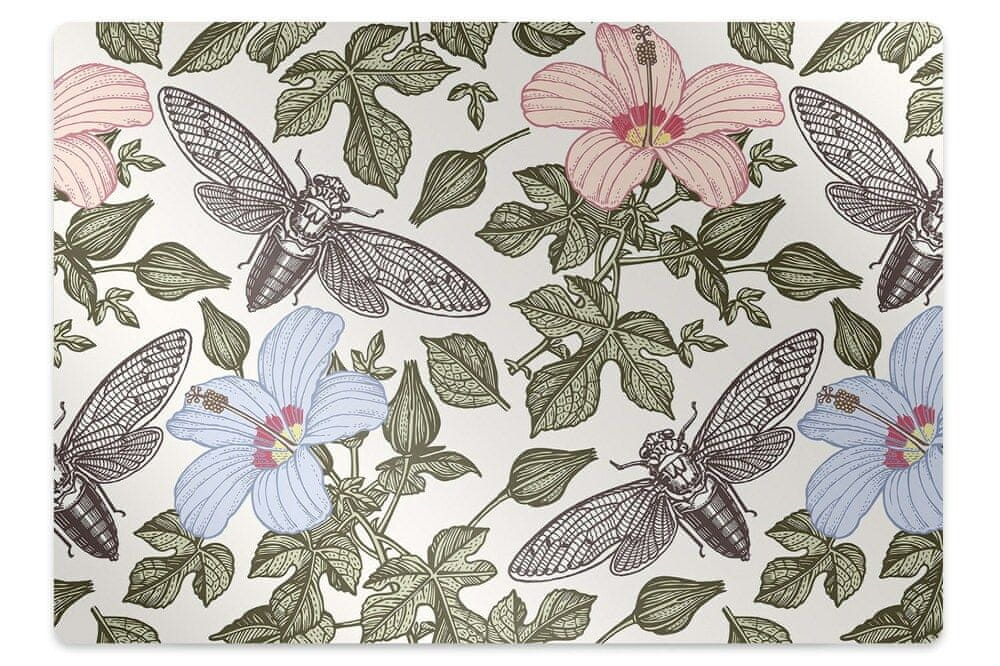 kobercomat.sk Podložka pod stoličku Motýle medzi kvetinami 140x100 cm 2 cm 