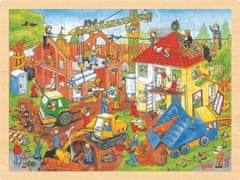 Goki Drevené puzzle Na stavbe 96 dielikov
