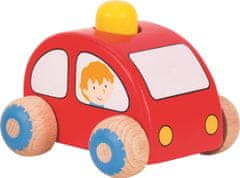 Goki Drevené autíčko so sirénou červené
