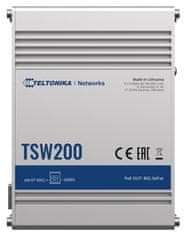 Teltonika priemyselný nemanažovaný PoE switch TSW200 8x 802.3af/at