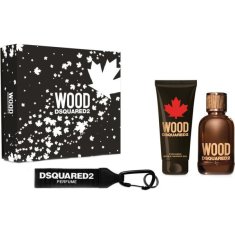 Dsquared² Wood For Him - EDT 100 ml + sprchový gel 100 ml + klíčenka