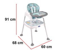 Ikonka Kŕmna stolička stolička stolička 3v1 zelená
