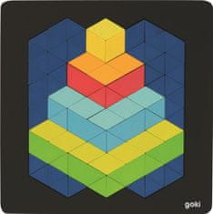 Goki Drevené puzzle Pyramída 3D efekt 82 dielikov