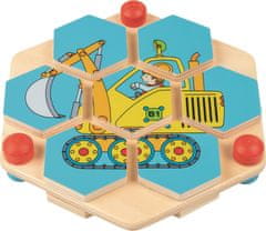 Goki Puzzle hexagón Stavebné stroje