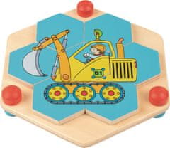 Goki Puzzle hexagón Stavebné stroje