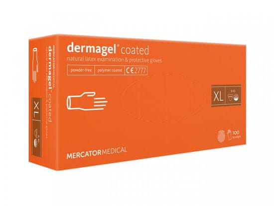 MERCATOR MEDICAL Latexové rukavice Mercator DERMAGEL 100 ks