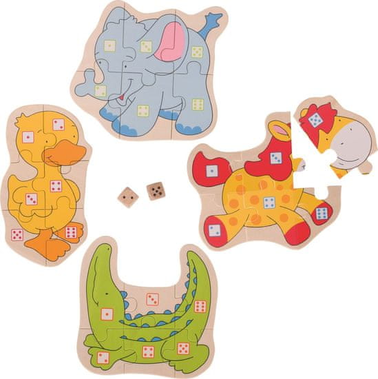 Goki Puzzle hra s kockami Zvieratká