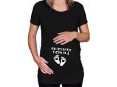 KupMa Čierne tehotenské tričko s nápisom Nechytať, kopem