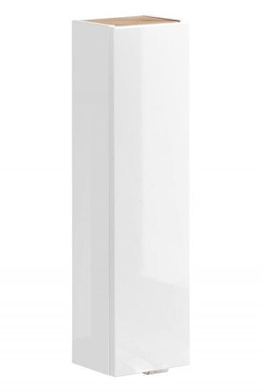 COMAD Závesná kúpeľňová skrinka Capri 830 1D biely lesk/dub kraft zlatý