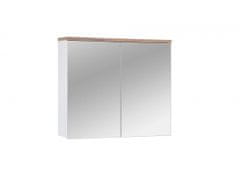 COMAD Závesná kúpeľňová skrinka so zrkadlom Bali 841 2D biela/dub votan