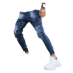 Dstreet Pánske bojové džínsové nohavice modré ux3281 XL