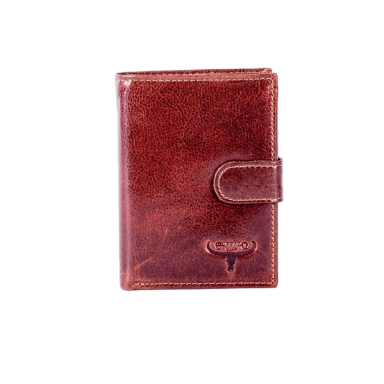 BUFFALO Hnedá kožená peňaženka s reliéfom a zapínaním na gombíky CE-PR-N890L-VTU.77_281618 Univerzalne