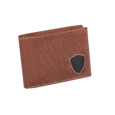 LOREN Tmavohnedá pánska kožená peňaženka s emblémom CE-PF-N992-STL.83_290396 Univerzálne