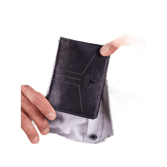BUFFALO Pánska tmavomodrá kožená peňaženka CE-PF-N4-HP-3.99_301035 Univerzalne
