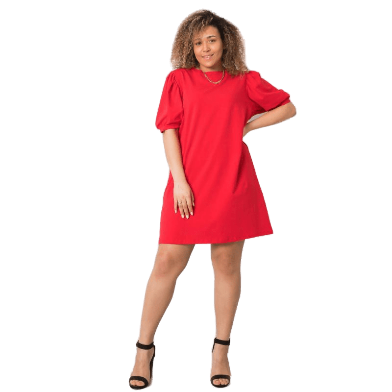 BASIC FEEL GOOD Dámske bavlnené šaty nadmernej veľkosti JASMINE Red RV-SK-6319.65_362648 2XL