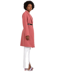 ITALY MODA Dámsky kabát s opaskom LUNA dirty pink DHJ-PL-2861.91_382551 Univerzálne