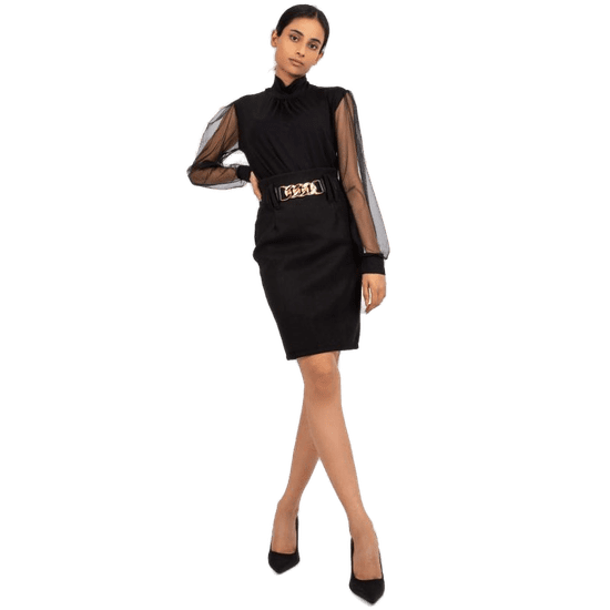ITALY MODA Dámska sukňa s opaskom LYON čierna DHJ-SD-3081.85_382738 S