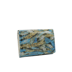 Lorenti Dámska peňaženka z pravej kože so vzorom PUFFI zelená 445-HYM_386802 Univerzálne