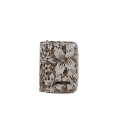 Lorenti Dámska peňaženka s kvetmi malá kožená MINNIE hnedá 5157-YFL_386752 Univerzálne