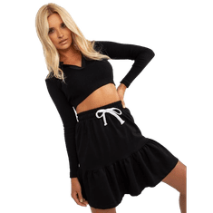 FANCY Dámska sukňa so zaväzovaním mini tepláková KELLI čierna FA-SD-7957.47_388591 S-M
