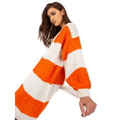 Och Bella Dámsky sveter pletený OCH BELLA ecru-oranžový TW-SW-BI-M3022.29X_390092 Univerzálne