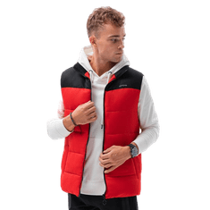 OMBRE Pánska vesta prešívaná ALPIN červená MDN20680 S-M