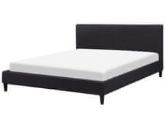 Beliani Čalúnená posteľ 160 x 200 cm čierna FITOU