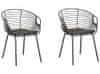 Beliani Sada 2 kovových dizajnových stoličiek čierna HOBACK