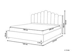 Beliani Zamatová posteľ s úložným priestorom 180 x 200 cm béžová VINCENNES