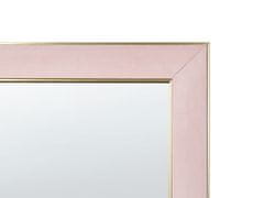 Beliani Zamatové stojacie zrkadlo 50 x 150 cm ružové LAUTREC