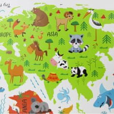 Alum online Samolepiaca detská mapa sveta so zvieratkami