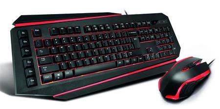 Crono CM637 - set hernej klávesnice a myši, CZ/SK, USB, čierna/červená