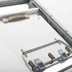 Autronic Moderný jedálenský stôl Jídelní stůl 110+40x75 cm, bílá 4 mm skleněná deska, MDF, biely matný lak (HT-430 WT)