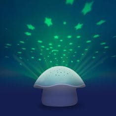 Pabobo Projektor nočnej oblohy s bielym šumom a senzorom plaču Star Mushroom Blue