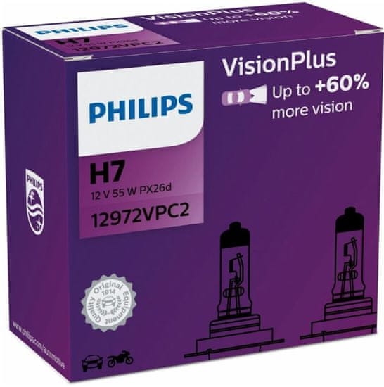 Philips Žiarovka 12V H7 55W PX26D VisionPlus +60%- bal.t 2ks -35% zľava z bežnej ceny